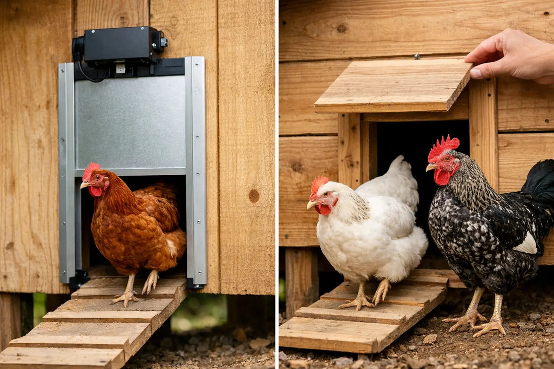 Automatic Versus Manual Coop Doors for Your Flock